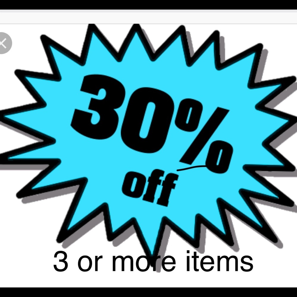 All items 3 or more 30% off